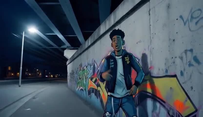 A stylized AI music video concept designed for free-start visual experimentation